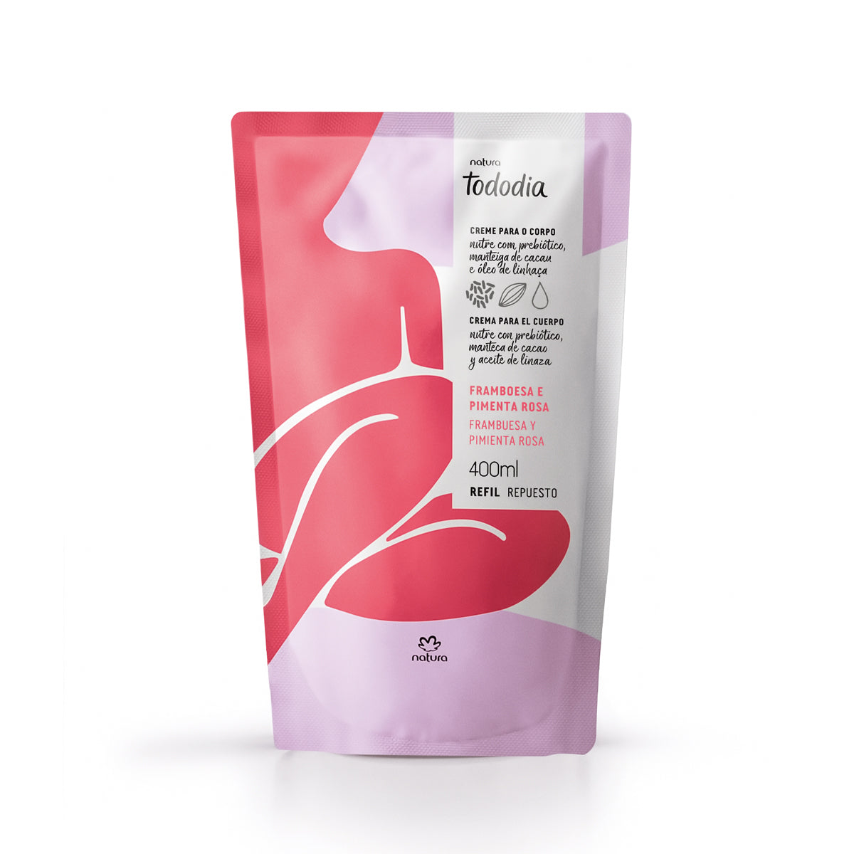 Refil Creme Desodorante Nutritivo para o Corpo Tododia Framboesa e Pimenta Rosa